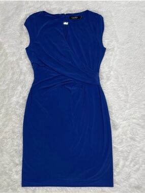 Ralph Lauren Women’s Size 10 Royal Blue Cocktail Career Dress Lined Bodycon
